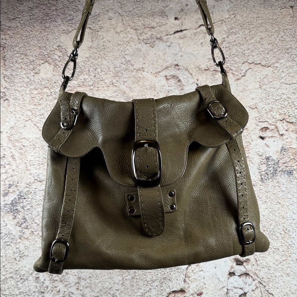Elegant Olive Green Shoulder Bag Carla Mancini   B9